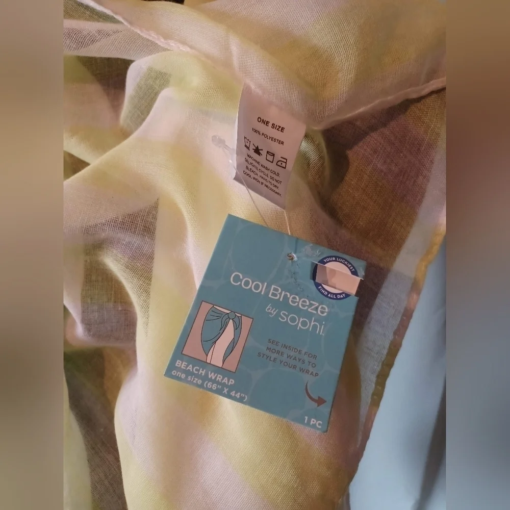 Cool Breeze By Sophi White & Yellow Striped Versatile Scarf